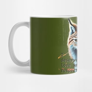 Love self worth mantra lynx artistic design Mug